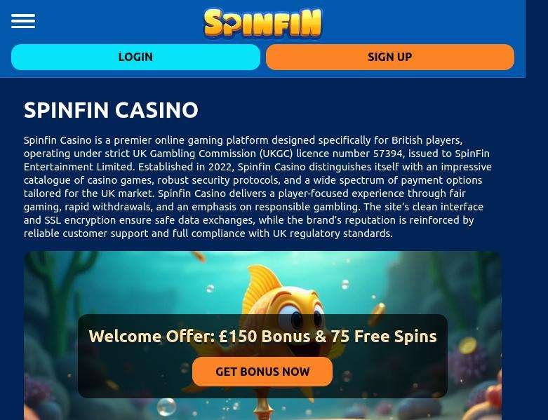 Spinfin casino in United Kingdom
